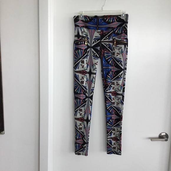 Fancy Fun  Blue & Black high rise Leggings Size Medium $35 - Picture 5 of 12